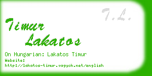timur lakatos business card